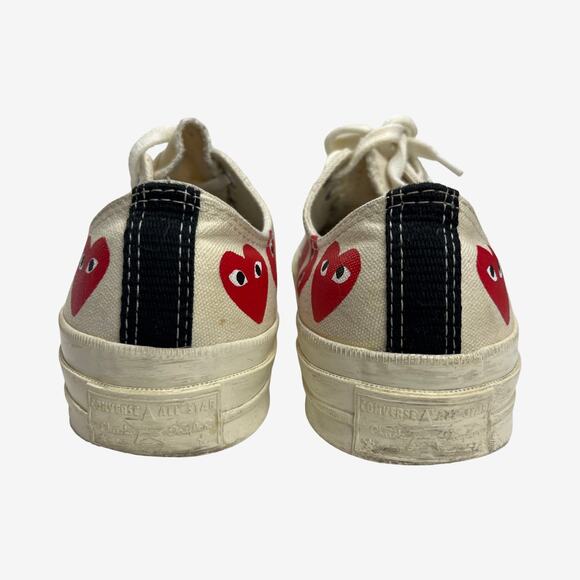 Comme Des Garçons PLAY x Converse Chuck Taylor Red Heart Low Top Sneakers 7M/ 9W - Picture 10 of 12
